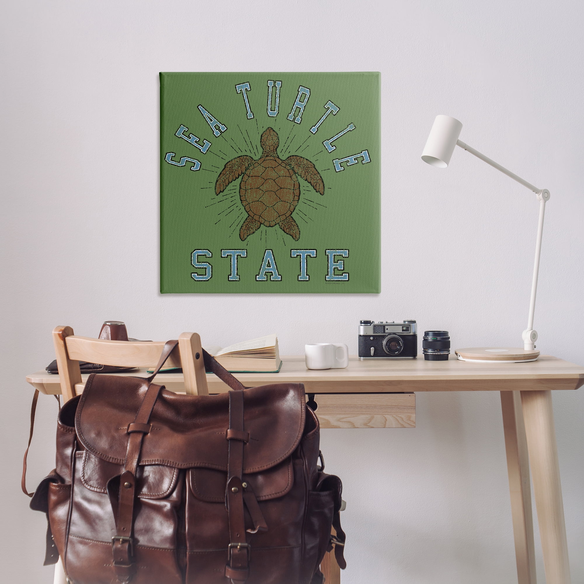 Stupell Industries Vintage Sea Turtle State Animals Painting Wrapped Canvas Art Print Wall Art, 36 x 36