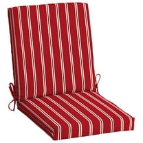 Mainstays 37" L x 19.5" W Classic Red Stripe 1 Piece Rectangle Outdoor Chair Cushion