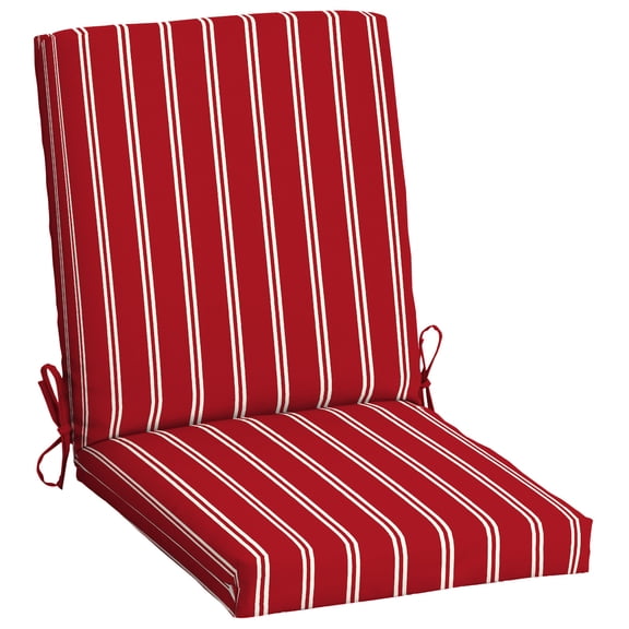 Mainstays 37" L x 19.5" W Classic Red Stripe 1 Piece Rectangle Outdoor Chair Cushion