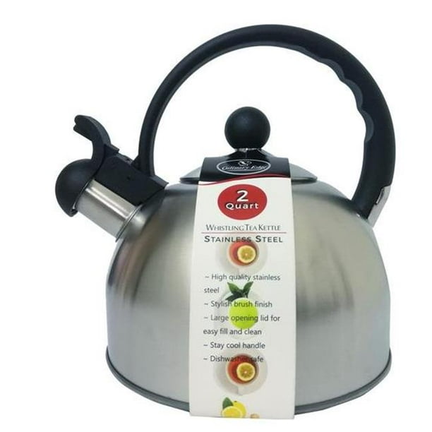 Culinary Edge 50407 2 qt. Stainless Steel Whistling Tea Kettle, Silver