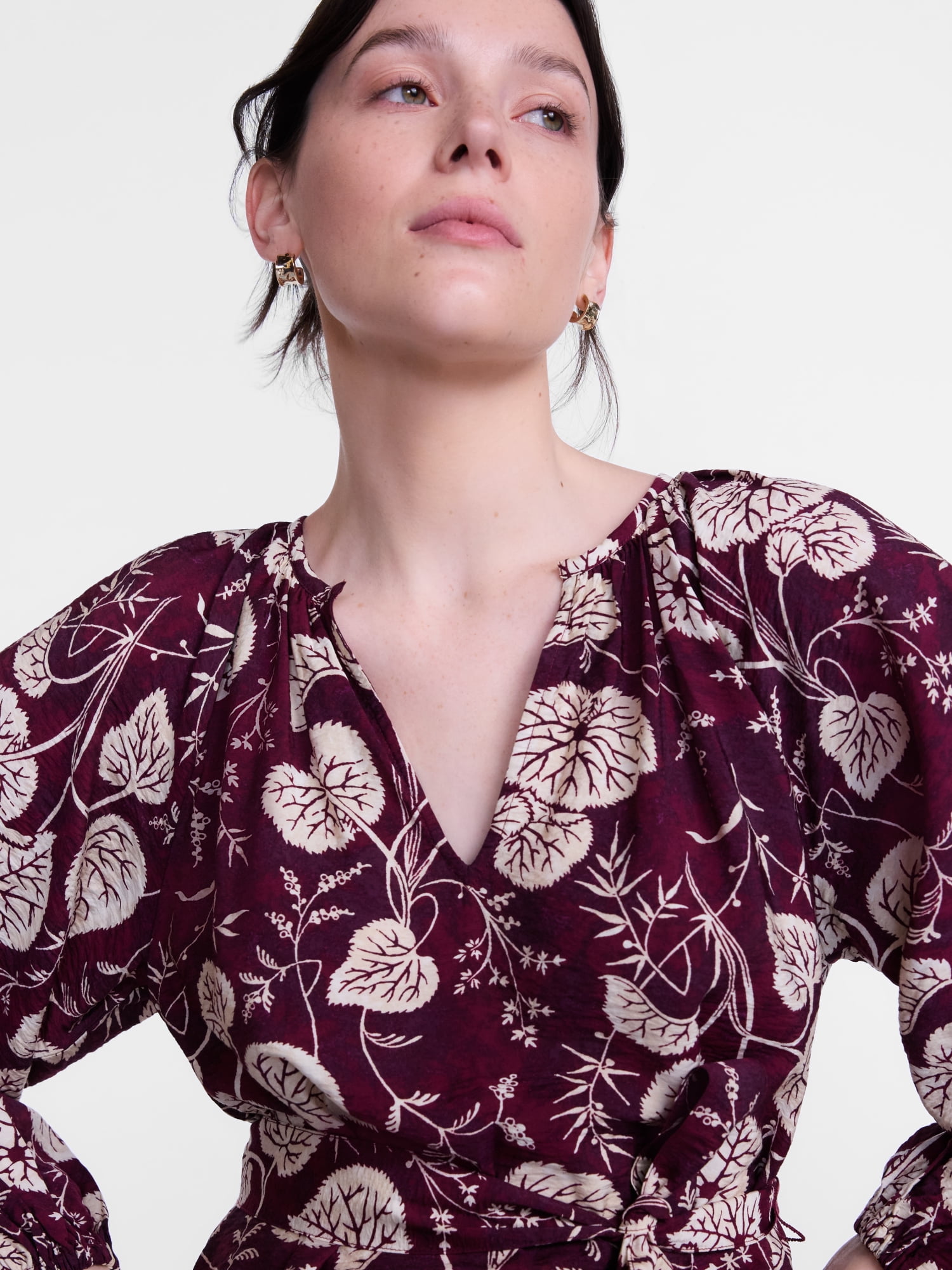 Scenario Women's and Women's Plus Mini Dress with Long Balloon Sleeves, Sizes XS-4X