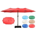 thumbnail image 4 of Aoodor 15 ft. Double Sided Patio Umbrella with Base Stand - Wine Red, 4 of 9