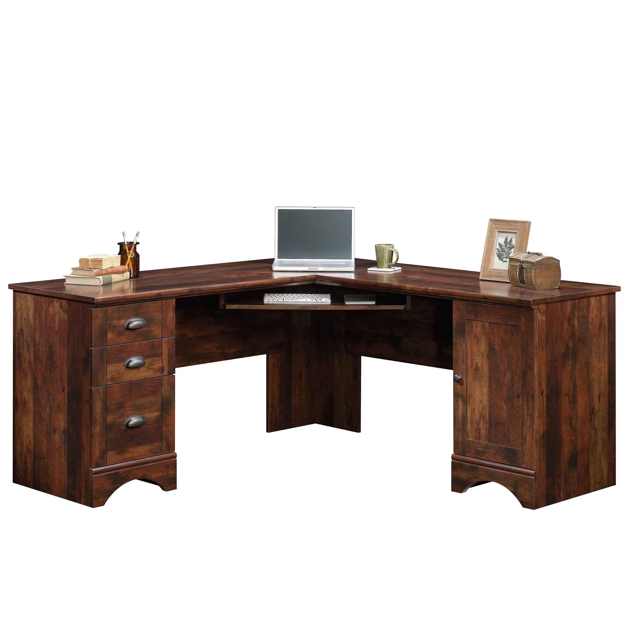 Sauder Harbor View Corner Computer Desk Salt Oak Finish Walmart