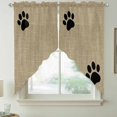 thumbnail image 5 of Farmhouse Swag Valances for Windows 2 Pack Cute Animal Claws Vintage Brown Linen Texture Swag Kitchen Curtains 36 Inches Long Rod Pocket Short Window Treatment for Kitchen Bathroom 36"x36", 5 of 9