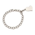 thumbnail image 4 of Stainless Steel Heart Charm Link Bracelet 8 Inches, 4 of 4