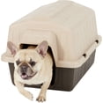 thumbnail image 2 of Petmate PetBarn 3 Plastic Outdoor Dog House, Barn Style Durable Extra Small 16.5" H, for Pets up to 15 lbs, Tan, 2 of 9