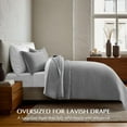 thumbnail image 2 of EVERGRACE Cotton Sateen Quilt Set King Size, Pre-Washed Cotton Channel Stitch Coverlet Bedspread, 3 Pieces Lightweight Soft Bedding Sets for All Season, with 2 Pillow Shams, Fog Gray, 2 of 8