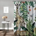 thumbnail image 2 of Orinice  Tropical Rainforest Animals Shower Curtain for Bathroom Jungle Elephant Giraffe Leopard Decorative Bath Curtain Polyester Fabric Waterproof Bathroom Curtain with 12 Hooks 60x72, 2 of 7