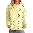 thumbnail image 2 of Hoodie Women Light Yellow Women's Polka Dot Print Hoodie Casual Loose Everyday Comfort Top Sweatshirts for Women XXXL, 2 of 4