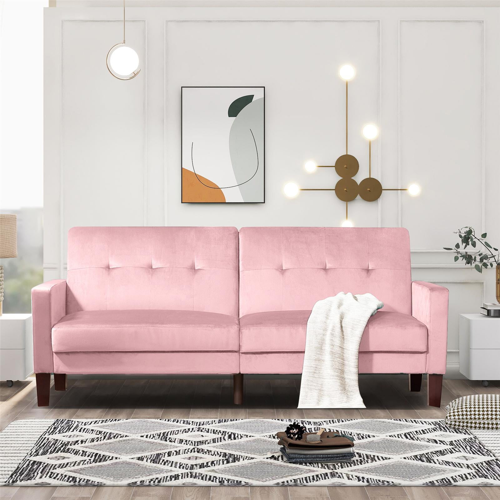 Convertible Futon Sofa Bed, MidCentury Adjustable Recliner Couch for