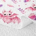 thumbnail image 5 of Homewish Watercolor Pink Bat Twin Quilt Set for Girls, FHalloween Theme Twin Coverlet Set, Pink Purple White, 2-Piece 1 Bedspread and 1 Pillowcase, 5 of 7