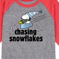 thumbnail image 3 of Peanuts - Chasing Snowflakes - Toddler And Youth Raglan Graphic T-Shirt, 3 of 7