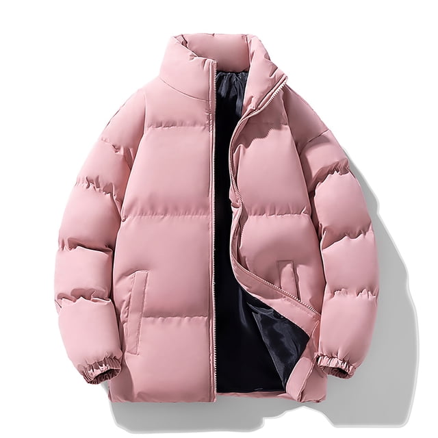 RXIRUCGD Veste à Manches Longues pour Hommes, Décontractée, Sport Quotidien, Col Montant, Rose, Taille : L
