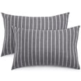 thumbnail image 1 of ATsense Pillow Cases King Size of 2, 100% Natural Cotton, 20 x 36 Inches Grey Stripe Pillowcase, Soft and Breathable, Cooling Pillow Covers with Envelope Closure, 1 of 5