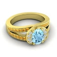 thumbnail image 3 of 2.35 Ct Stunning Oval Cut Aquamarine & Citrine Gemstone Engagement Ring for Women Solid 14K Yellow Gold Size 3.5 by Diamond-Capitals, 3 of 8