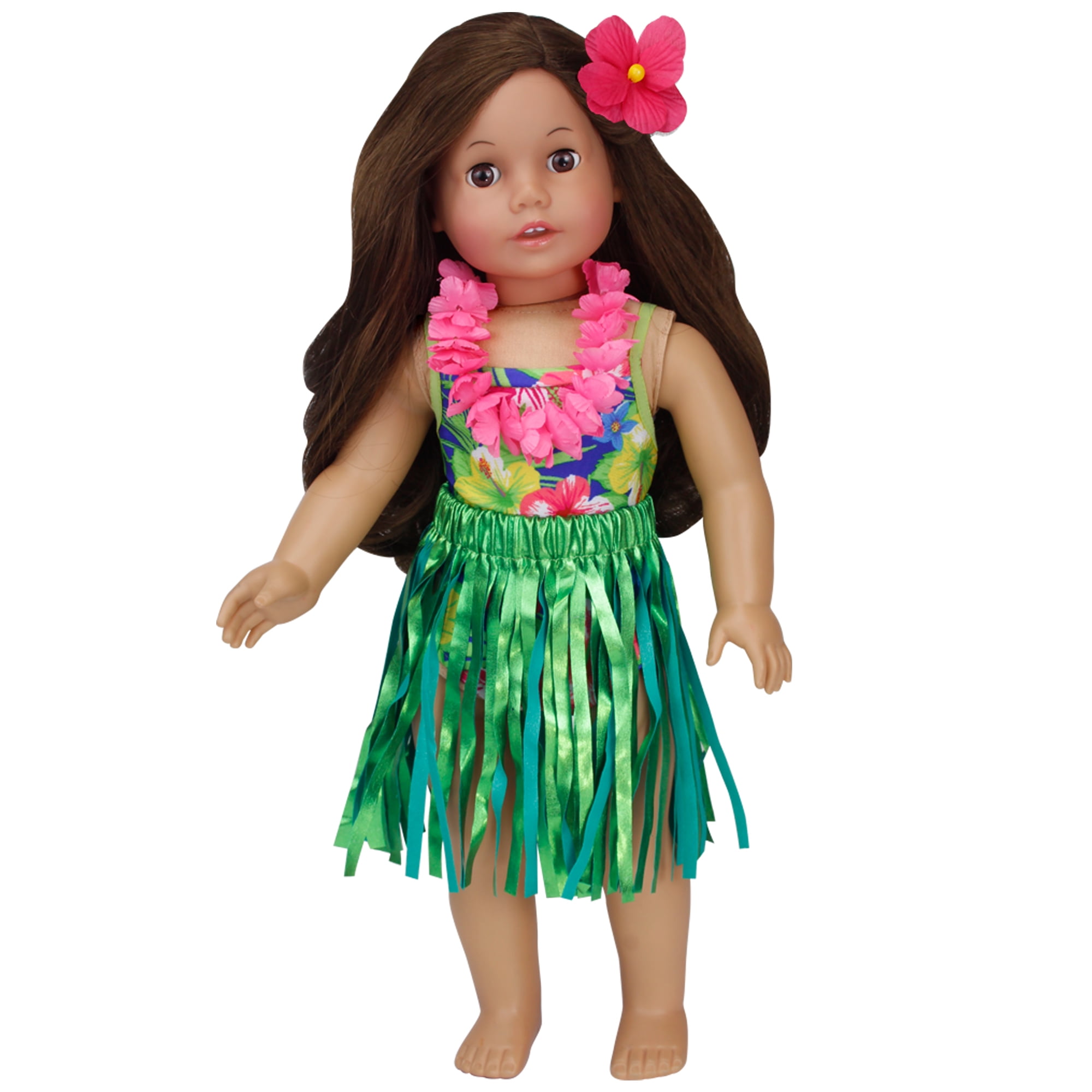 4PC Hawaiian Luau Swimsuit Set For 18 Inch American Girl Doll Clothes 