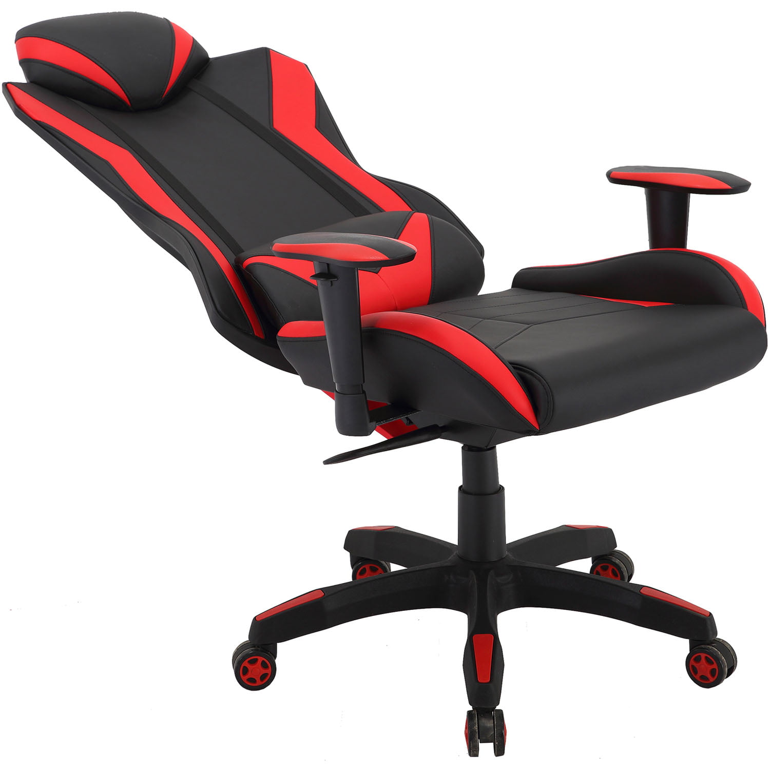 Commando Ergonomic High-Back Gaming Chair in and Red with Adjustable Gas Lift Seating and Lumbar Support Walmart.com