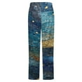 thumbnail image 6 of Starry Night Mosaic Art Winter Female Pants Flannel High Waist Women Pants Lady Warm Straight Leg Plush Trousers, 6 of 7