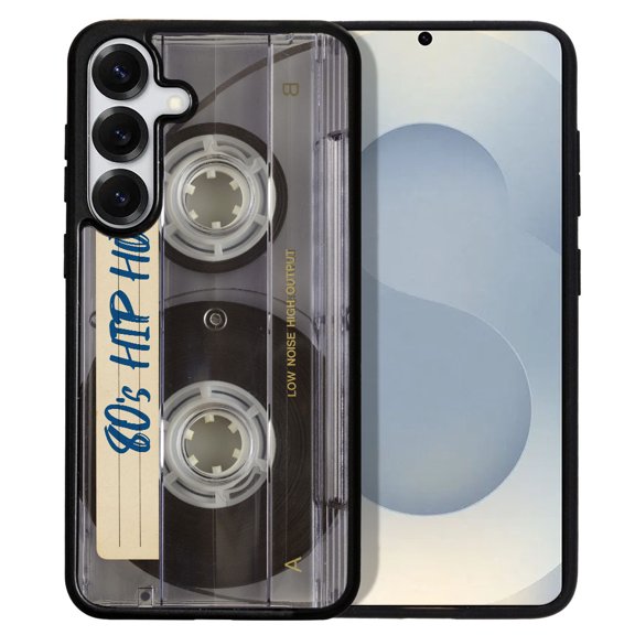 WIRESTER Shockproof Soft Rubber Cover Case for Samsung Galaxy S25 6.2" 2025, Retro Clear Cassette Tape Hip Hop