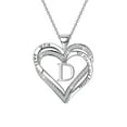 thumbnail image 1 of WREESH Ladies Double Heart Diamond Necklace With 26 English Letters Couple Necklace, 1 of 2