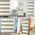 thumbnail image 6 of Brownness and White Stripe Pattern Fabric Shower Curtain Simple Style Washable Shower Curtains for Bathroom, Waterproof Bath Curtain with Hooks Home Decor 72x72in, 6 of 8