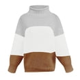 thumbnail image 4 of Baqcunre Women's Sweaters Autumn Winter Women Knit Color Matching Round Neck Loose Casual Sweater Tops Long Sleeve Sweater For Women Hoodies For Women Fall Outfits Women Trendy D L, 4 of 4