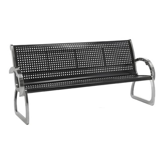 Commercial Zone 725101 Bench- Black & Stainless Steel - 6 ft.