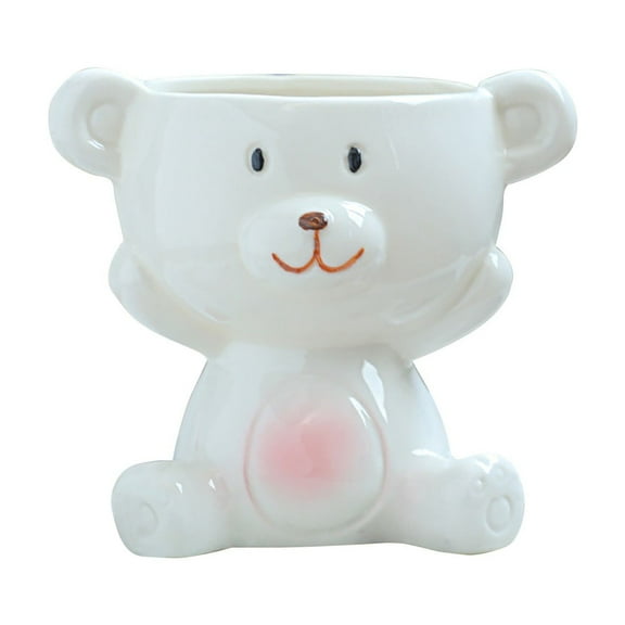 GQDIN Ceramic Cartoon Succulent Flower Pots for Home - Animal Themed Potted Planters with Drainage Holes for Plants | Personalized Creative Office Decor,Ideal for Desk,Shelf,Garden Display