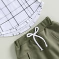 thumbnail image 4 of Trajes De Verano Conjunto de verano para bebé niño, sudadera con capucha y estampado a cuadros de manga corta + conjunto de pantalones cortos con cordones Ygjytge para Niño Blanco T L, 4 of 7