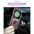 thumbnail image 5 of For Samsung Galaxy Z Flip 3 Case ,Heavy Duty Shockproof Body Phone Cover Built in Metal Rotated Magnetic Ring Holder Kickstand,Dropproof,Dustproof,Dual Layer Military-Grade Drop protection,Rosegold, 5 of 6