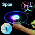 thumbnail image 1 of 3Pcs LED Lighting Flying Disc Propeller Helicopter Toys Pull String Flying Saucers UFO Spinning Top Fun Game Kids Outdoor Toys, 1 of 5