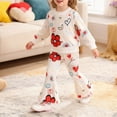 thumbnail image 6 of TOWED22 Baby Girl Fall Winter 2 Piece Outfits Set Toddler Clothes Long Sleeve Soft Sweatshirt + High WaistPants Cute(Beige,2-3 Y), 6 of 9