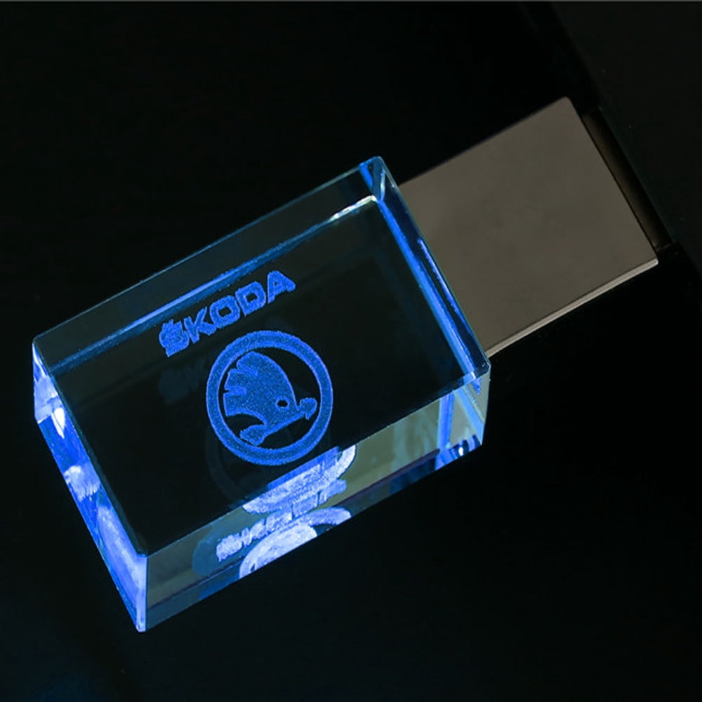 10PACK Transparent luminous crystal USB drive with creative internal carved crystal USB drive (8GB * 10PACK can be customized)