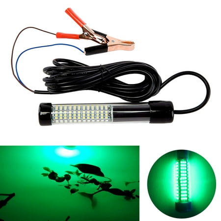 12V LED 1000 Lumens Lure Bait Finder Night Fishing Finder Boat LED Submersible Underwater Light with Battery Clip 4.5M Power