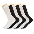 thumbnail image 6 of Diabetic Loose Fit Non-Binding Crew Socks Full Cushioned Size 10-13 (White 3 Pairs, Black 3 Pairs), 6 of 8