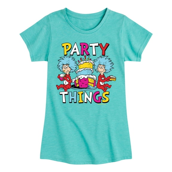 The Cat in the Hat - Party Things - Toddler & Youth Girls Short Sleeve Graphic T-Shirt