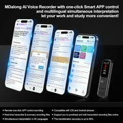 YIYUN 128GB Smart Voice Recorder with AI Transcribe & Real-Time Translation - 3072kbps HD Audio, APP Control, Playback & Summary for Meetings/Lectures.