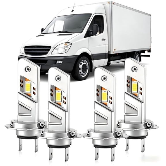 soukeo Super Bright 6500K White Light Bulbs for Freightliner Sprinter 3500 2007-2018, 80,000-Hour Lifespan, High/Low Beam Bulbs, LED Headlight Bulbs – 4-Pack