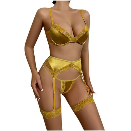 IROINNID Discount Lingerie Bodysuit Set for Women Classy Lingerie Sexy Corset Lace Sexy Wire Underwear Bodysuit Tops Lingerie Gold