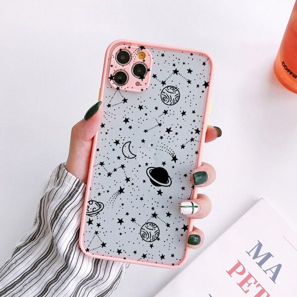 Coque de téléphone antichoc Cartoon Planet Stars, coque arrière mignonne transparente, iPhone 11 12 13 14 Pro Poly XS Max 7 8 6 Plus X SE 2020 qiuyongming unisex