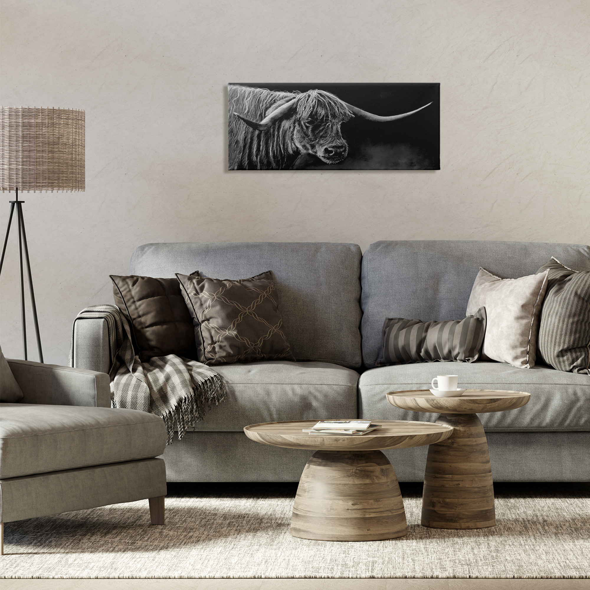 Highland Longhorn Portrait Canvas Wall Art, design by Patricia Reynolds