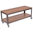 thumbnail image 4 of Costway 2 Tier Wood Metal Rolling Cart Storage Rack Bookcase Shelf Sturdy Display, 4 of 9