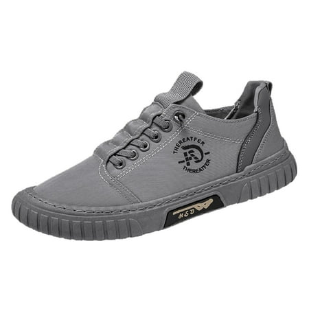 Men Sneakers Low Top Business Casual Shoes for Men Comfortable Breathable Casual Sneakers Walking Shoes Men Casual Loafer Leather Canvas Shoes