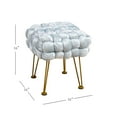 thumbnail image 4 of Home Soft Things Crushed Velvet Pouf Stool Ottoman - Light Blue - 16x16x16'', 4 of 14
