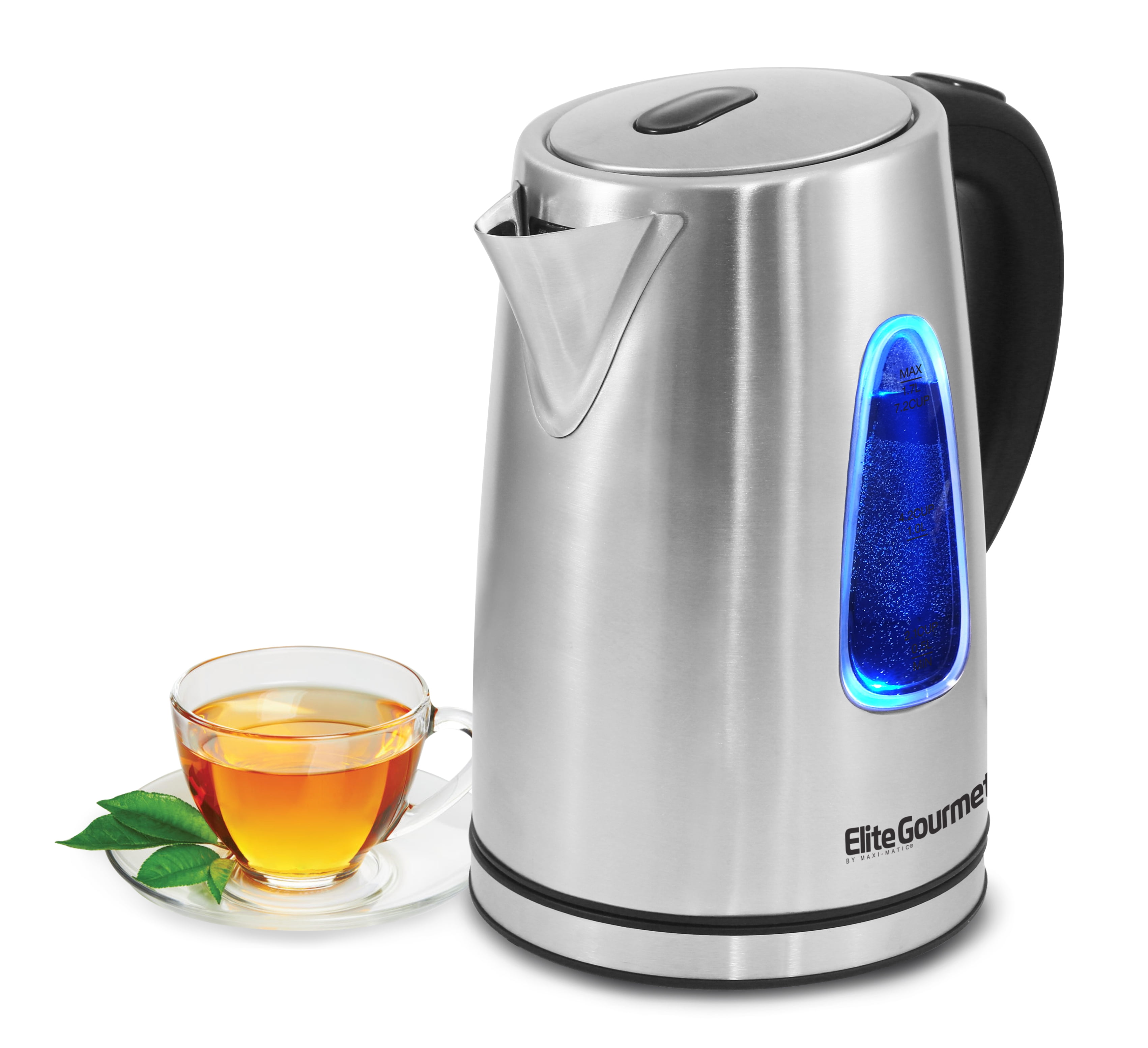 Elite Gourmet Americana EKT-1780R Retro Nostalgic Temperature Gauge Double  Wall Insulated Cool Touch Electric Water Tea Kettle, BPA Free Stainless
