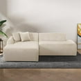 thumbnail image 5 of Chapman Corduroy Fabric Living Room L-Shaped Left Sectional Sofa in Cream, 5 of 6