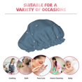 thumbnail image 2 of YFYANG Femmes Double Imperméable Shower Cap, Bleu Simple Motif Floral Cheveux Réutilisables Cap pour Tous les Styles de Cheveux et les Tailles de Tête, 2 of 6