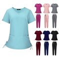 thumbnail image 2 of Bata quirúrgica de hospital, ropa de lavado, clínica, herramientas profesionales, enfermera, estudiante, traje femenino fino con cuello en V, 2 of 6