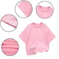 thumbnail image 4 of LYMAYTER 3-12Y Boys Girls Shirt T-Shirt Tops for Kids Toddler Short Sleeve Cotton Comfortable Tees Tops Fashion Versatile Tees Solid Colour T-Shirt, 4 of 9