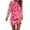 Hot Pink, variant on Women's Round Neck Valentine's Day Printed Long Sleeve Wrap Hip Dress Sweater Dresses, Fall and Winter Casual Wear for Romantic Occasions, Soft Fabric,Hot Pink,L